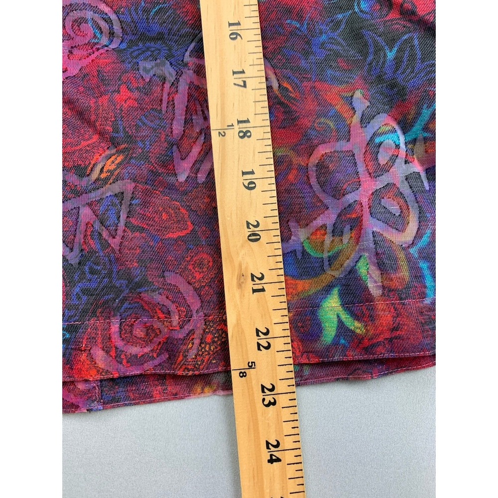 Chicos Womens Shirt 0 Small Fairy Linen Blend Art to Wear Sheer Boho Whimsical - Picture 7 of 8
